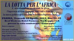 Seminario: “La lotta per l’Africa”, 20 aprile a Parma