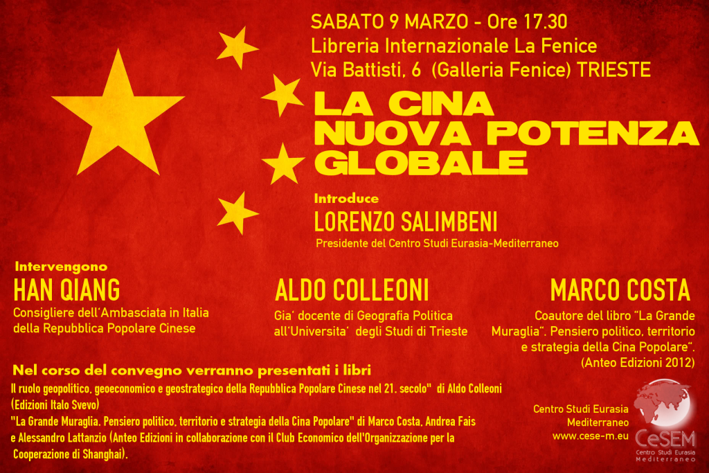 La Cina nuova potenza globale: sabato 9 marzo a Trieste