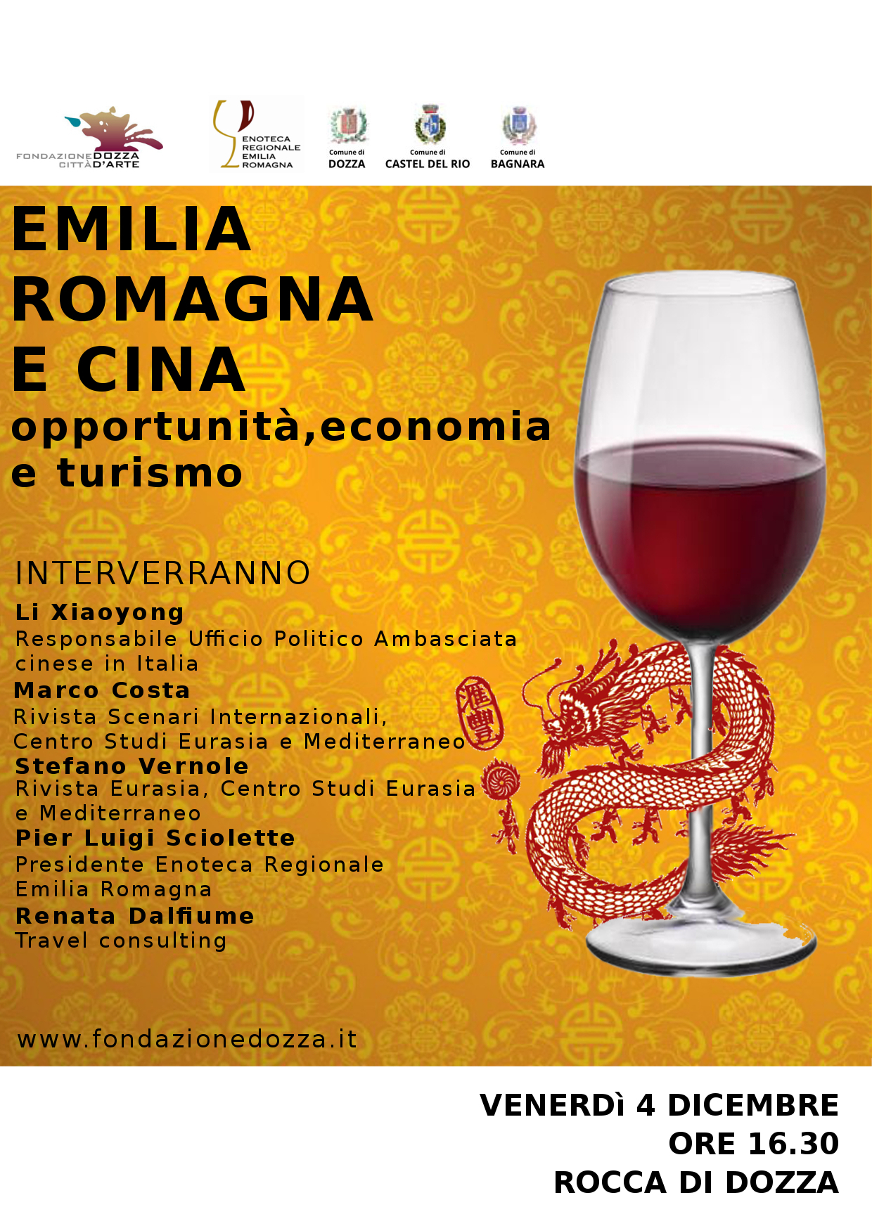 A Dozza (BO) (4 dicembre 2015) "Emilia Romagna e Cina. Opportunità, economia e turismo"