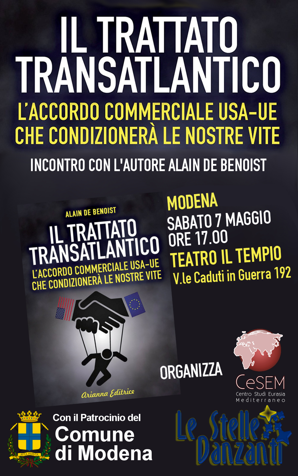 A Modena (7.5.2016) - Il trattato transatlantico. Incontro con Alain De Benoist