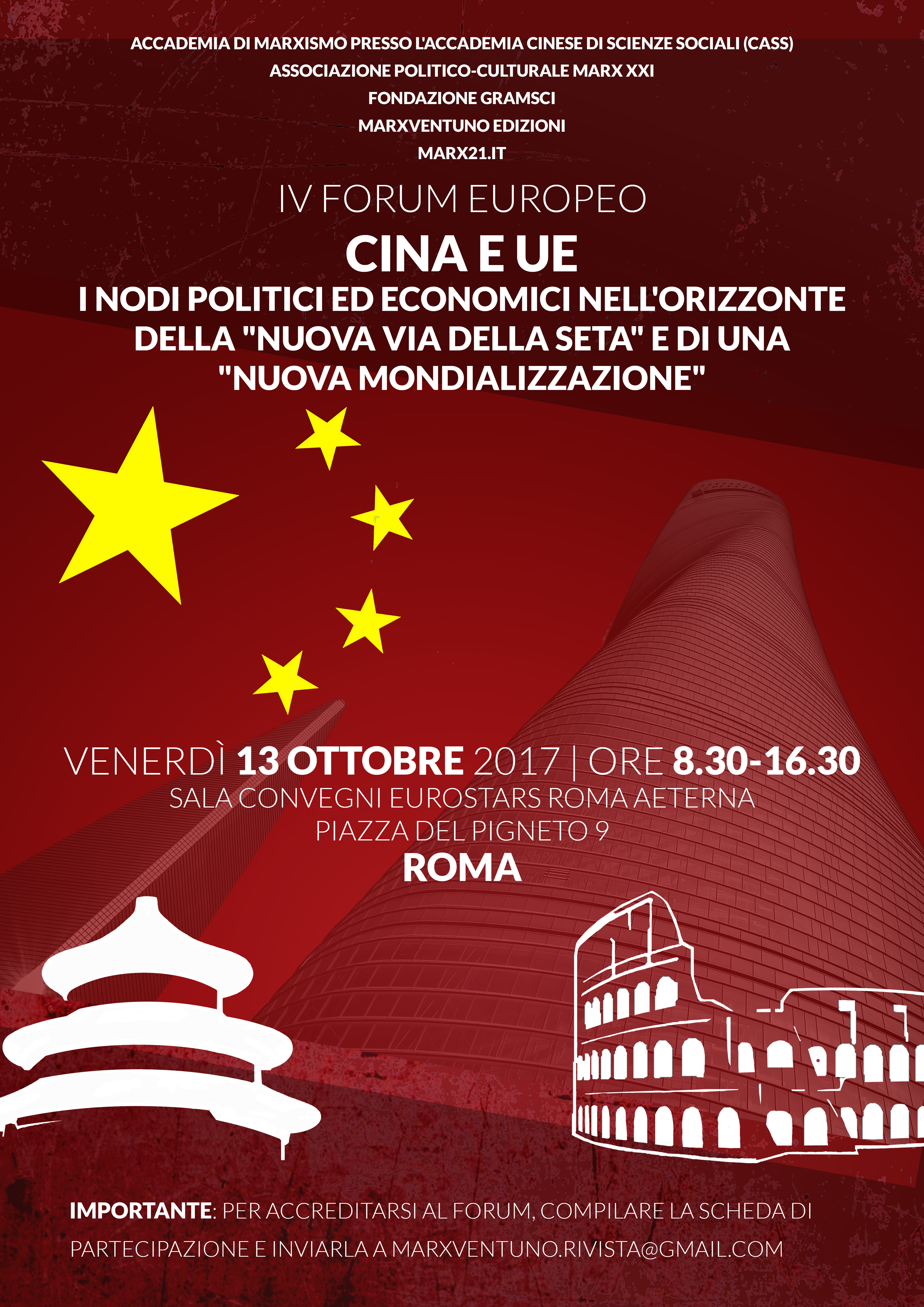 #SaveTheDate - Roma (13.10.2017) - IV Forum europeo CINA e UE
