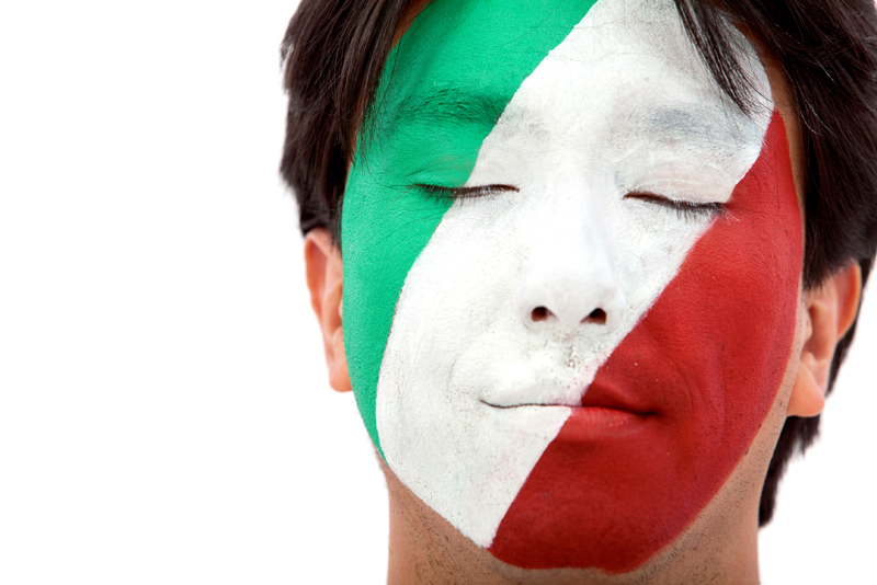 Italian flag portrait