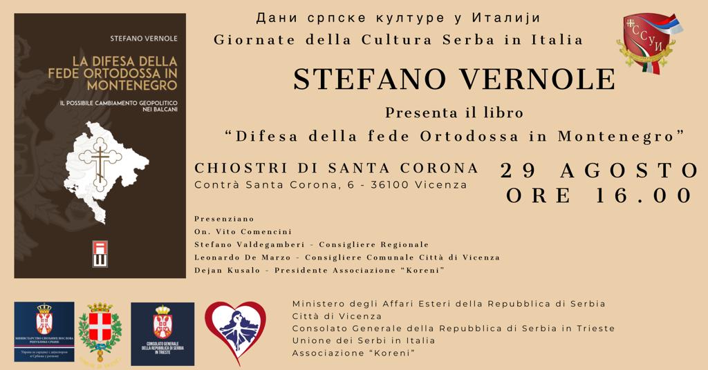 #SaveTheDate – A Vicenza (29.8.2020) Presentazione del libro "La difesa della fede ortodossa in Montenegro"
