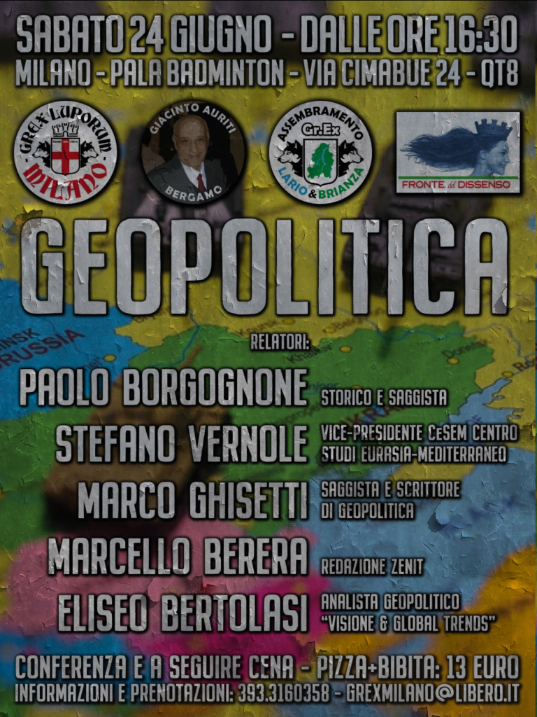 #SAVETHEDATE | Sabato 24 Giugno 2023 16H30 A Milano | Conferenza “Geopolitica”